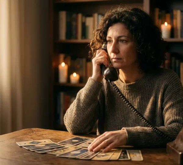 Consultazione professionale di cartomanzia al telefono in ambiente intimo