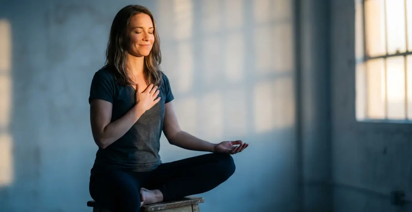 Ritratto di donna che distingue tra intuizione e ansia attraverso la consapevolezza sensoriale